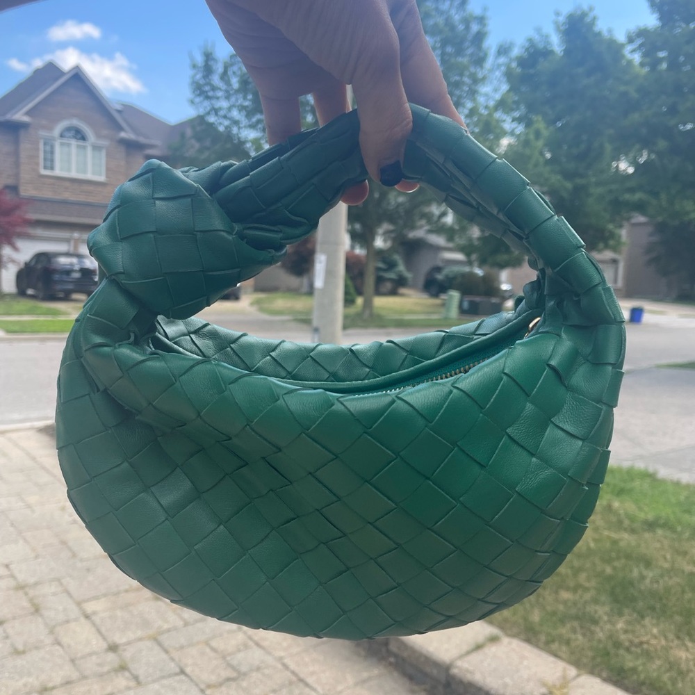 Bottega Veneta Green Leather Hobo Bag